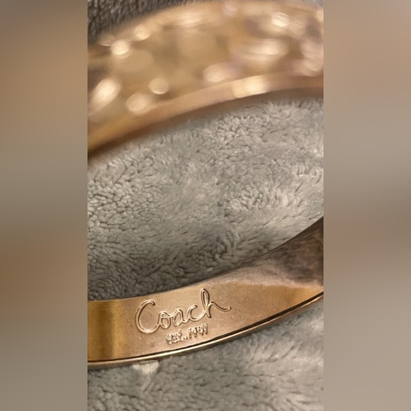 Authentic Coach signature Silver Hinge Bangle - Picture 8 of 8